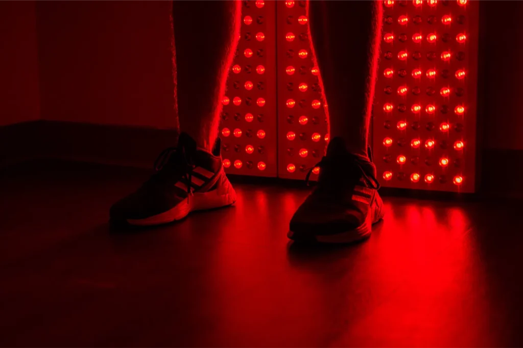 Therapeutic red light is featured in the Total Body Enhancement machine at Planet Fitness